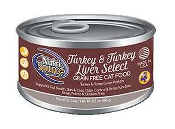 12/5.5 oz. Nutrisource Grain Free Turkey & Turkey Liver Select Cat Canned - Health/First Aid
